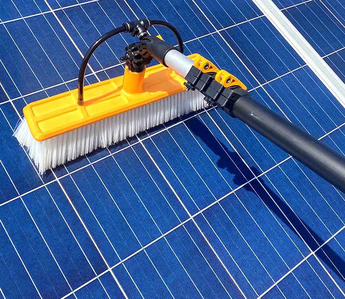 Cabezal de cepillo para limpieza de paneles solares