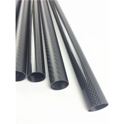 Tubo de fibra de carbono de sarga de 25 mm