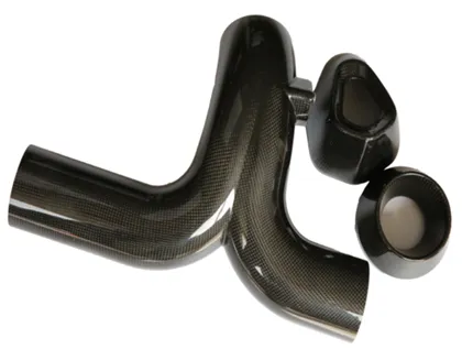 Tubo de escape automático de fibra de carbono de superficie brillante