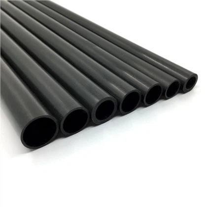 Tubo de fibra de carbono negro liso de 16 mm